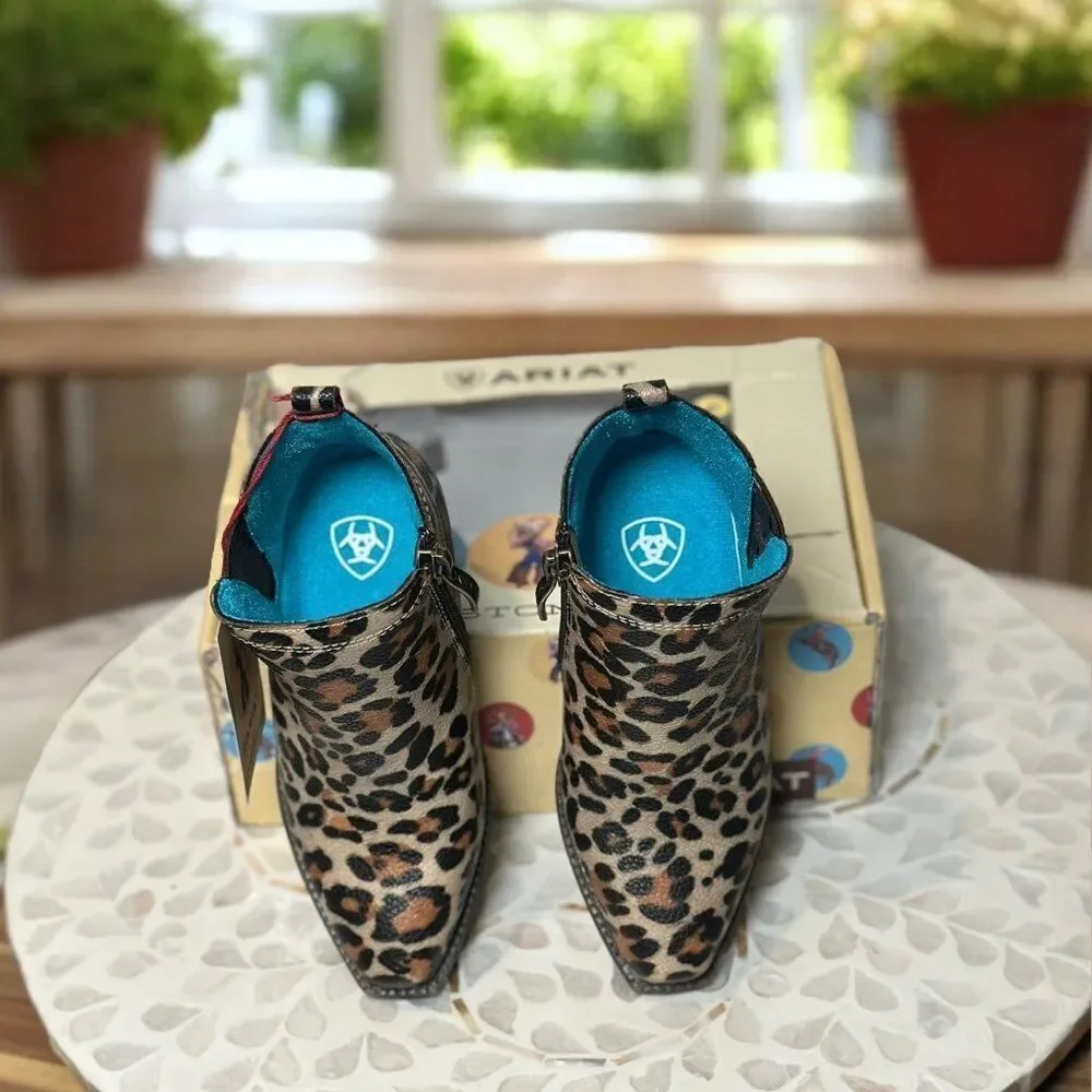 Ariat Lil’ Stompers “Lucy” Leopard Print Toddler Western Cowboy Booties Size 6
